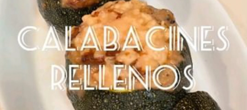 Calabacines rellenos de beicon, champiñones y nata