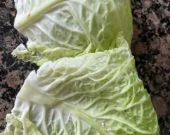 Step <p>.Deshojar las hojas de la col de una en una cerca del tallo con cuidado. Cortarle el nervio grueso de forma de aplanarla y quede el nervio fino</p><p>Y lavalas</p><p><br><br><br></p><p><br><br></p> illustration