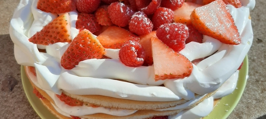 Layer cake de nata y frutos rojos !!!!!!!