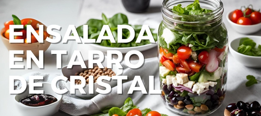 ENSALADA EN TARRO DE CRISTAL con LENTEJAS de VERANO
