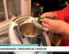 Step <p>Ponga en el vaso las hojas de Hierbabuena y el queso cheddar . Triture 5 segundos a velocidad 7 . </p> illustration