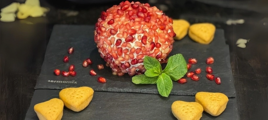 BOLA DE QUESO CON GRANADA