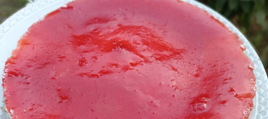 Tarta de queso al limón con mermelada