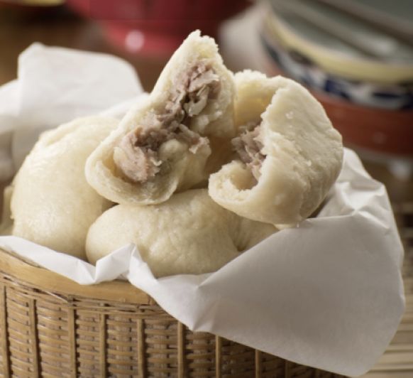 Panes al vapor rellenos de cerdo (baozi) -China